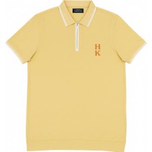 Tesbihname Kişiye Özel Nakışlı Kısa Kollu Ribana Yaka Likralı Premium Soft Sarı Tişört 3xl