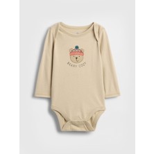 Gap Bebek Koyu Bej First Favorites Organik Pamuk Grafik Bodysuit