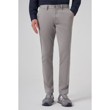 Morven  Erkek Gri Pamuk Trend Slim Fit Chino Pantolon