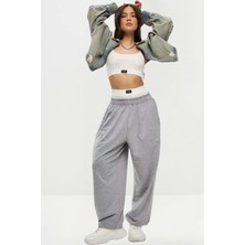 BSBSPOR Bol Tarz Baggy Jogger Eşofman Altı Içi  Şardonlu Gri / Siyah / Füme