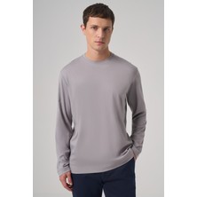 Morven  Erkek Açık Gri Trend Bisiklet Yaka Rayon Sweatshirt