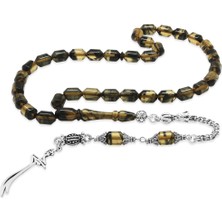 Tesbihname Kararmaz Metal Arnavut Püsküllü Uçlu Kapsül Kesim Siyah Beyaz Ateş Kehribar Tesbih