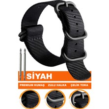  18mm-20mm-22mm-24mm saatlerle uyumlu premıum zulu nato kumaş tekstil saat kordonu kayışı z39nyl1b-b