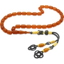 Tesbihname 1000 Ayar Gümüş Kazaz Püsküllü Her Bir Tanesi Usta Işçilikli Kapsül Kesim Orange Katalin Tesbih