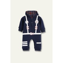 Zeyland Erkek Bebek Desenli Kapüşonlu Tulum - Lacivert