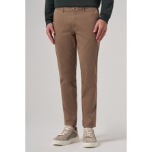 Morven  Erkek Bej Pamuk Trend Slim Fit Chino Pantolon