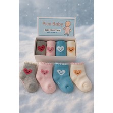 Pico Baby 4'lü Bebek & Çocuk Kalp Desenli Havlu Çorap