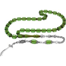 Tesbihname Kararmaz Metal Arnavut Püsküllü Uçlu Kapsül Kesim Su Yeşili Ateş Kehribar Tesbih