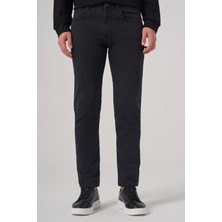 Morven  Erkek Siyah Denim 5 Cep Slim Fit Jean Kot Pantolon