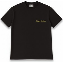 Tesbihname Kişiye Özel Nakışlı Yakası Biyeli Kısa Kollu Bisiklet Yaka Premium Füme Oversize Tişört S