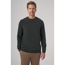 Morven  Erkek Haki Trend Bisiklet Yaka Sweatshirt