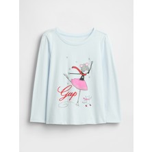 Gap Kız Bebek Açık Mavi Gap Logo T-Shirt
