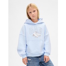 Gap Kız Çocuk Açık Mavi Vintagesoft Arch Logo Sweatshirt