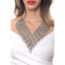 Labalaba Kadın Antik Gümüş Kaplama El Yapmı Bohem Kolye