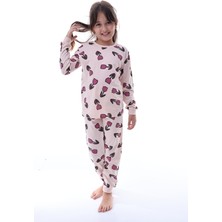 Kız Çocuk %100 Pamuklu Desenli Pijama Takımı – Uzun Kollu Rahat Ev Giyimi