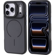 Mobicas Apple iPhone 17 Pro Uyumlu M-Safe Özellikli Kamera Standlı Notron Kapak Siyah