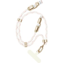 Bix 240W Usb-A ve Usb-C ve Lightning Çok Fonksiyonlu Askı Ipli Premium Örgü 1.5 Metre Yüksek Hızlı Şarj ve Veri Kablosu Pembe