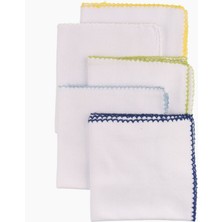 The Secret Desire Bebek Ağız Mendili 4’lü Set – %100 Pamuk Yumuşak Dokulu, Renkli Kenar Işlemeli