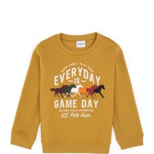 U.S. Polo Assn. Erkek Çocuk Hardal Şardonlu Bisiklet Yaka Sweatshirt 50316406-VR151