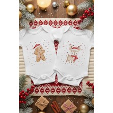 Messido 2'li Yılbaşı Temalı Baskılı Bebek Body Seti (%100 Pamuk)