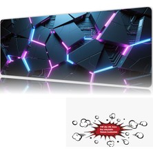 Urzuva Neon Grid 90X40 4mm Kalınlık Premium Gaming Oyuncu Mousepad, Anti Slip Xxl Mouse Pad