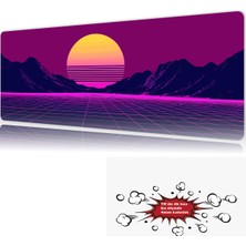 Urzuva Neon Horizon 90X40 4mm Kalınlık Premium Gaming Oyuncu Mousepad, Anti Slip Xxl Mouse Pad