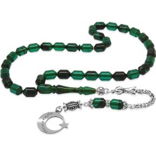 Tesbihname Kararmaz Metal Püsküllü Uçlu Kapsül Isim Yazılı Ayyıldız Plakalı Turkuaz Siyah Ateş Kehribar Tesbih