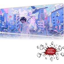 Urzuva Silent Rain Tokyo 90X40 4mm Kalınlık Premium Gaming Oyuncu Mousepad, Anti Slip Xxl Mouse Pad