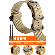  18mm-20mm-22mm-24mm saatlerle uyumlu premıum zulu nato kumaş tekstil saat kordonu kayışı z39nyl1b-bg