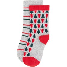 U.S. Polo Assn. Kız Çocuk Kırmızı Yılbaşı Temalı 2'li Soket Çorap 50318078-VR030