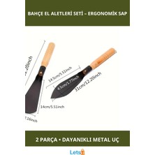 Letsii Ahşap Saplı Ergonomik Kürek ve Çapa Seti 2 Adet Bahçe El Aletleri