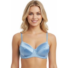 Bonbon Kadın Saten Balenli Mavi Renk Sütyen BB2081