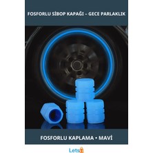 Letsii Fosforlu Gece Parlayan Mavi Tekerlek Sibop Kapağı