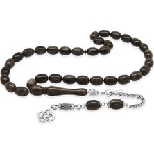 Tesbihname Kararmaz Metal Arnavut Zincir Püsküllü Sülün Imame Beyzi Kesim Gri - Siyah Katalin Tesbih