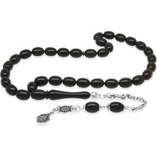 Tesbihname Kararmaz Metal Arnavut Zincir Püsküllü Sülün Imame Beyzi Kesim Siyah - Sarı Hareli Katalin Tesbih