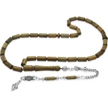 Tesbihname Kararmaz Metal Arnavut Zincir Püsküllü Kapsül Kesim Açık Kahverengi Pelesenk Tesbih