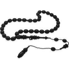 Tesbihname Sistemli Her Bir Tanesi Usta Işçilikli Halka Imameli Beyzi Kesim Sedefli Siyah Katalin Tesbih