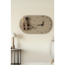 Nera Tasarım Modern Tasarım Raflı Nera Duvar Saati 60X35