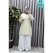 Elmas Tesettür Kadın Giyim Büyük Beden Modal Taşlı Çiçekli Tunik