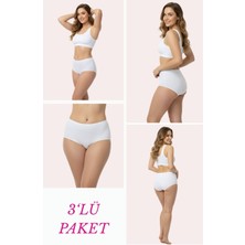 New Lilla 1018 Kadın Klasik Kesim Pamuklu Düz Bato Külot 3\'lü Paket