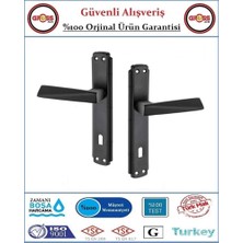 Başak Mat Siyah İç Oda Kapı Kolu - 1 Takım Ön ve Arka