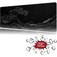 Urzuva Kanagawa 90X40 4mm Kalınlık  Premium Gaming Oyuncu Mousepad, Anti Slip Xxl Mouse Pad