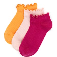 U.S. Polo Assn. Kız Çocuk Pembe 3'lü Patik Çorap 50318073-VR041