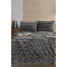 Zebra Casa Zebracasa Cozy Tek Kişilik Antrasit Battaniye Takımı