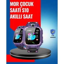 Teknodayım S10 Mor Akıllı Çocuk Saati Geçmiş Konum ve Acil Durum Uyarılı