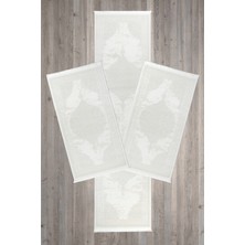 Enva Home Yatak Odası Halısı Krem 3 Parça 2 Adet 80X150 1 Adet 80X300 Tozumaz Polipropilen Pamuk 7101 Kemik