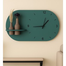 Nera Tasarım Modern Tasarım Raflı Nera Duvar Saati 60X35