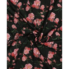 Sardo Kumaş Çiçek Desenli Dijital Baskılı Silva Simli Kumaş / En 1,50 cm - Elbise , Perde ve Kırlent