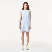 Lacoste Kadın Straight Fit Kolsuz Baskılı Açık Mavi Elbise