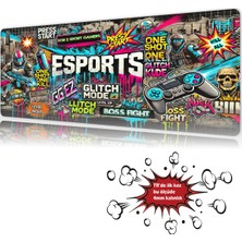 Urzuva Glitch Mode 90X40 4mm Kalınlık Premium Gaming Oyuncu Mousepad, Anti Slip Xxl Mouse Pad